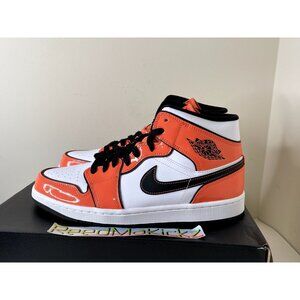 Jordan 1 Mid SE Turf Orange White Mens 8us